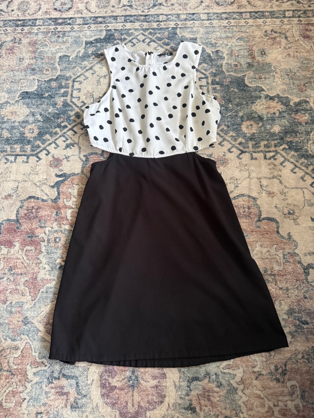 Hurley Black A-Line Skirt with White Polka Dot Top